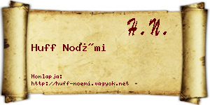 Huff Noémi névjegykártya
